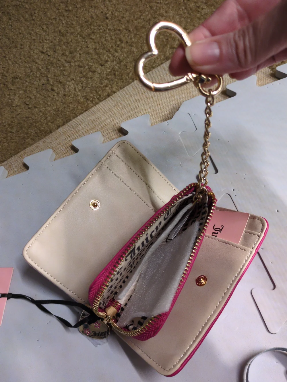 Juicy Couture Pink Plush 'Juicy' Zip Wallet